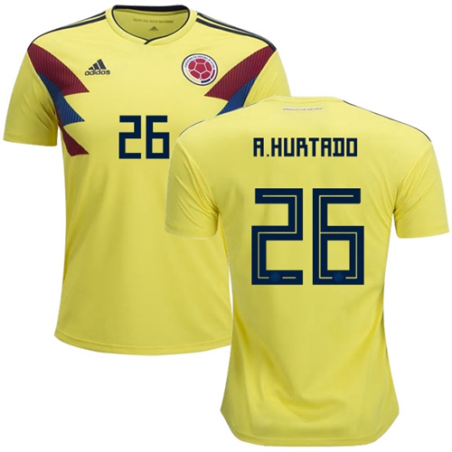 Colombia #26 A.Hurtado Home Soccer Country Jersey - Click Image to Close